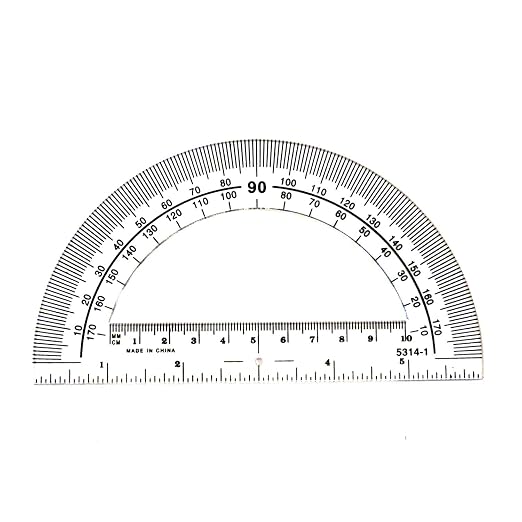 hand2mind Clear, Plastic, Student Math Protractor Set for Classroom (Pack of 100)