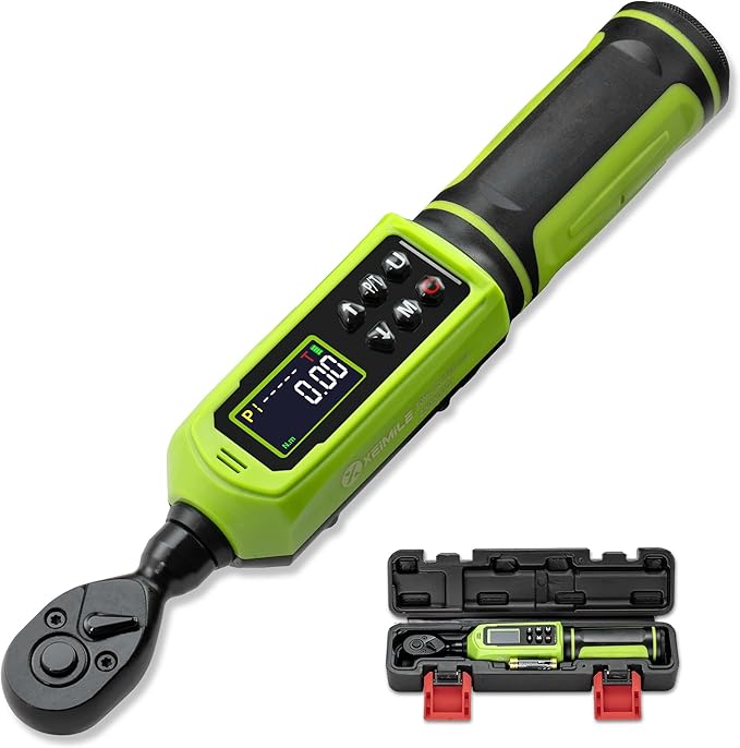 Digital Torque Wrench 1/4" Drive-4-266In.Lb for Bike Motorcycle | Electric Torque Wrench(0.45-30N.m),Vibration Buzzer LED Indicator,±2% Accuracy 5 Units for Precision Parts Engine DIY