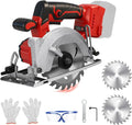 5.5 Inch Circular Saw for Milwaukee M18 18V Battery (No Battery), Brushless Cordless Round Saw Kit with 0-45° Cutting Bevel, 6200 RPM, Idea for Wood Plastic Soft Metal