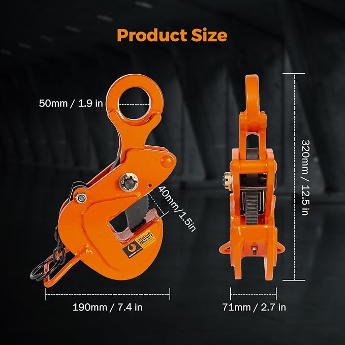 BEAMNOVA 2 Tons Horizontal Plate Lifting Clamp, Flexible Ring