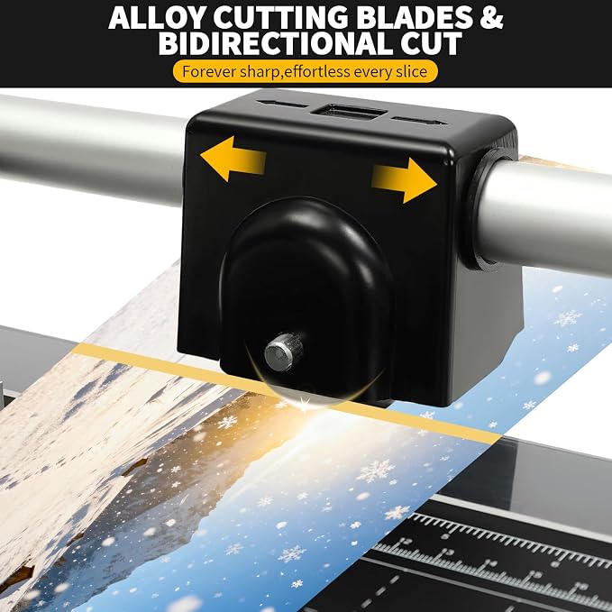 14 Inch Manual Precision Rotary Paper Trimmer,Heavy Duty Rolling Cutter Tool,Professional Rolling Trimmer for Cutting Photo Paper, Card Stock, Office Paper
