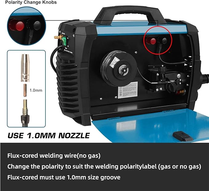 Prostormer Welding Machine, MIG/TIG/MMA 3 in 1 Multifunctional Welder with Digital Display, Electrode Holder, Earth Clamp, Input Power Adapter Cable and Brush