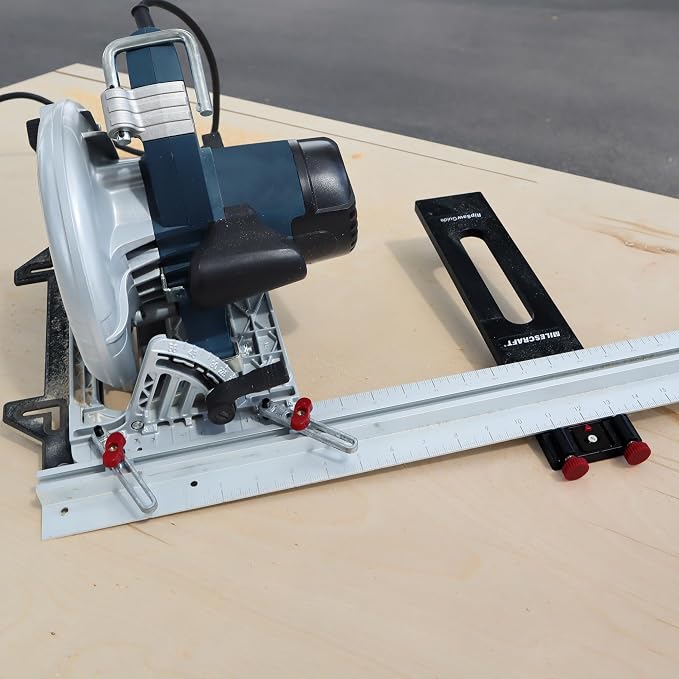 Milescraft 1404 Rip Saw Guide – Circular Saw Edge Guide. Straight Cutting Jig. Rip & Cross Cut Large Sheets. Sidewinder and Worm Drive Saws. 24inch Edge Range. All-Metal Base Prevents Flex