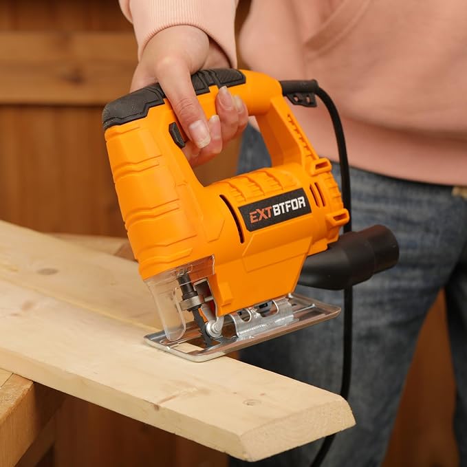 Jig Saw,350W 45 Bevel Cutting, 0-3000RPM Wood Cutter Hand Saw | Electric Jigsaw Tool with 2Pcs Blades for Small Woodworking and DIY Projects