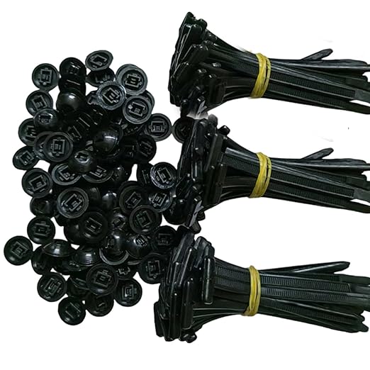 100PCS Snap-fit Nylon Fastening Clip for Car Repairs, Nylon Universal Cable Tie Buckle, Heavy Duty Self-Locking Zip Ties Holder Tools with Pin & Button Design, Fasteners Car Body