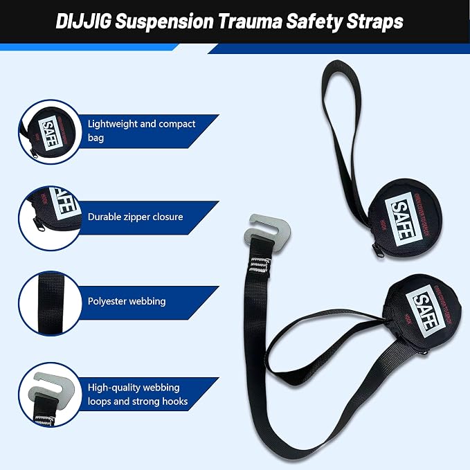 DIJJIG Safety Harness Fall Protection Kit with Shock Absorbing Lanyard | Safety Straps Upgrade Quick Buckles, Roofing Harness Construction Harness Para Construccion ANSI Compliant Blue
