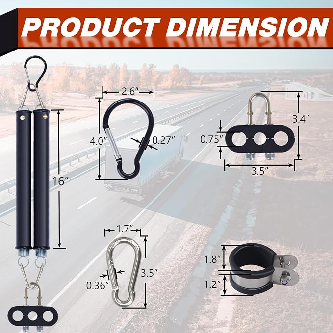CheeMuii 16" Double Tender Spring Kit with 3-Hole & 3-IN-1 Air Hose Holder