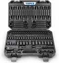 115 Pieces Torx and Allen Bit Socket Set with Ratchet Wrench | 1/4", 3/8",1/2" S2&CRV Drive Bit Extra Long, Torx, Hex, Ball End, Tamper Proof, SAE & Metric