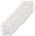 Lunarable Echinacea Chair Seating Cushion Set of 8, Spring Romance Repeating Floral Pattern in Pastel Tones, Anti-Slip Seat Padding for Kitchen & Patio, 16"x16", Off White Pale Pink