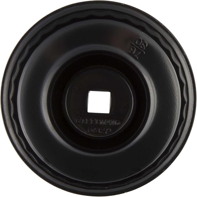 Steelman 76mm x 30 Flute Low Profile Oil Filter Cap Wrench Socket for Confined Screw-In Filters, 3/8-inch Drive, Durable Chrome Vanadium Steel