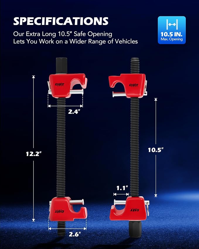 OMT Macpherson Strut Spring Compressor Tool Set with 10.5" Range