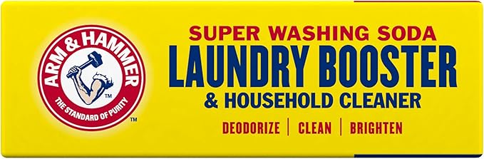 ARM & HAMMER Super Washing Soda Household Cleaner and Laundry Booster, 55 oz (Pack of 2)