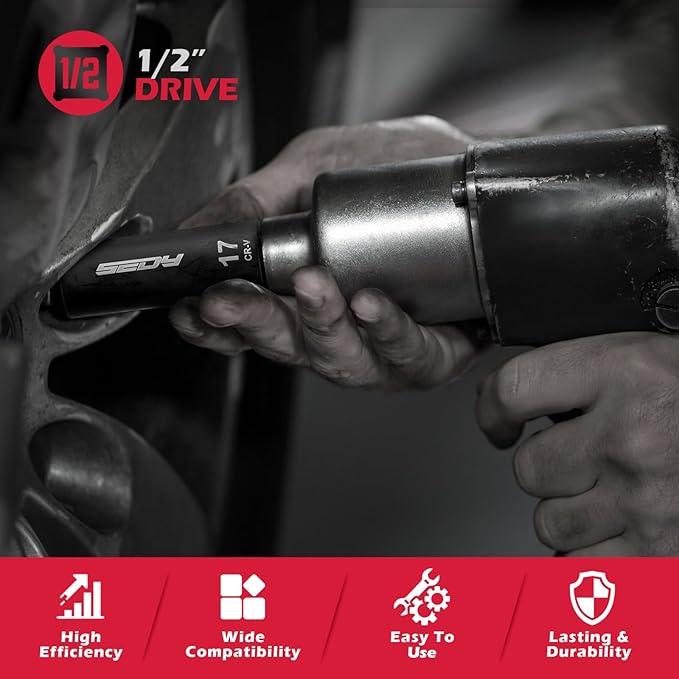 Master 1/2" Drive Impact Socket Set, 67-Piece Standard & Deep Master Impact Socket Set SAE 3/8"-1-1/4" & Metric 8-24mm Socket Set with Ratched Hand, Extension Bar, Reducer, Impact Universal Joint,Cr-V