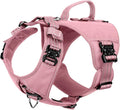 ICEFANG Quick-Moving Tactical Dog Harness for Small Dogs,No Pull Dog Vest | Control Handle,Reflective,Full Metal Buckles,Adjustable,Hook-and-Loop Panel,Soft Padded,Pink,Small