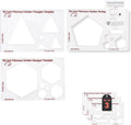 Fibonacci 6" 3-Piece Drawing Template Set, Golden Ratio Stencils | Australian Designed and Made; Triangle, Pentagon and Hexagon; PETG