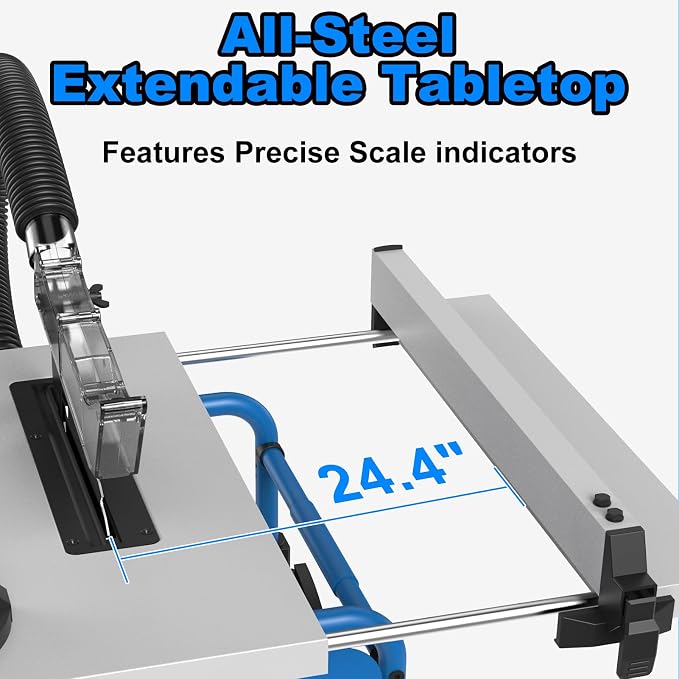 8-1/4-Inch Table Saw, 15-Amp 5500 RPM Motor, Heavy-Duty 80T Blade | Compact Woodworking Saw with Extendable Cast-Iron Table, 0-45° Bevel & Rip Fence, Ergonomic & Easy to Use for Home DIY