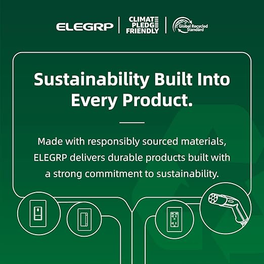 ELEGRP 4 Way Decorative Light Switch, 15Amp, 120-277 Volt, AC Decorator Rocker Paddle Wall Switch Replacement, Self-Grounding, Residential and Commercial Grade, UL Listed (5 Pack, Glossy White)