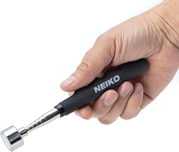 NEIKO 53425A Magnetic Pickup Tool, 25 Lb Telescoping Tool, 30" Long Extendable Magnet Pick Up Tool, Non-Slip Grip Wand, Telescopic, 7" Short Stick, Extra Strong