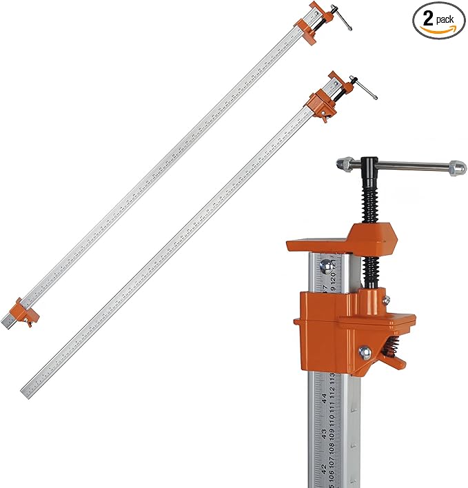 FEIRONG 48-inches Bar Clamps with 2-Pack, 330LB Load Limit with Built-in Ruler, 90° Angled Jaws for DIY Projects & Cabinet Installation