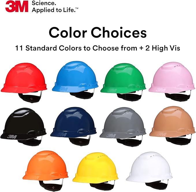 3M Hard Hat SecureFit H-700 Series Cap Style Safety Helmet with Uvicator Sensor, 4-Point Pressure Diffusion Ratchet Suspension