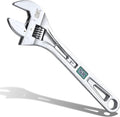 SK 8-Inch Adjustable Wrench, 1-1/4" Jaw Capacity, SAE&Metric Scales | X-Frame Handle, Precision Jaw, Heat Treated CR-V Steel, Chrome-Plated Rust Resistant Finish