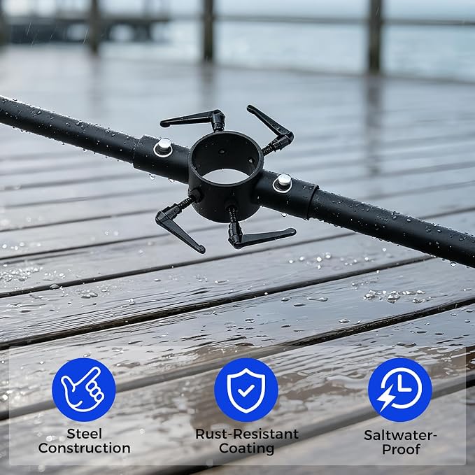 Dock Post Auger Wrench, 2 Inch Marine Pipe Tool with Hand-Tightening Handle Screw, Installation and Removal Wrench for Boat Dock Pipes and Augers