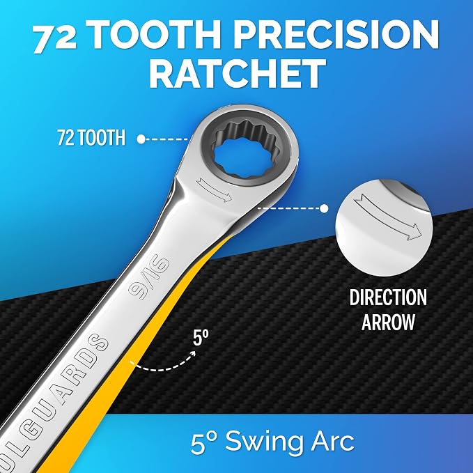 Ratcheting Wrench - Slim Profile - Ratchet Wrench, 9/16" Wrench