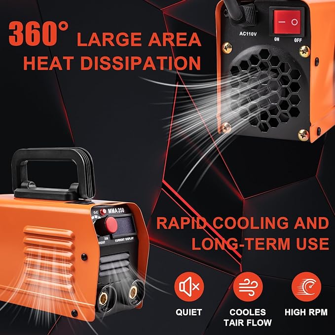Siasky Mini Welding Machine, Upgraded Welder Machine 110V, Portable Stick Welder MMA-250A, IGBT Inverter Welder with Hot Start, Arc Force, Anti-Stick (20 welding rods)