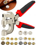 Snap Button Tool Kit, Heavy Duty Snap Fastener Tool with Built-in Hole Punch, 40 Sets 4 Colors Metal Button Kit for Boat Cover Repair, Ideal Marine Snap Setter Tool for Boat Covers, Canvas, Fabric