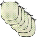 Lunarable Geometric Chair Cushion Pads Set of 6, Polka Dots Spots Classic Style Trendsetting Simple Monochrome Art, Anti-Slip Seat Padding for Kitchen & Patio, 16"x16", Pale Green Fern Green