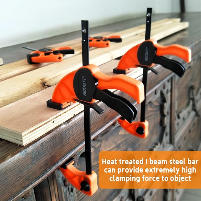 Quick Release Ratchet Bar Clamps for Woodworking (2 Pieces Set 36'') - Light Duty Adjustable One-Handed Clamp for Woodworking & Furniture Manufacturing & Assembly