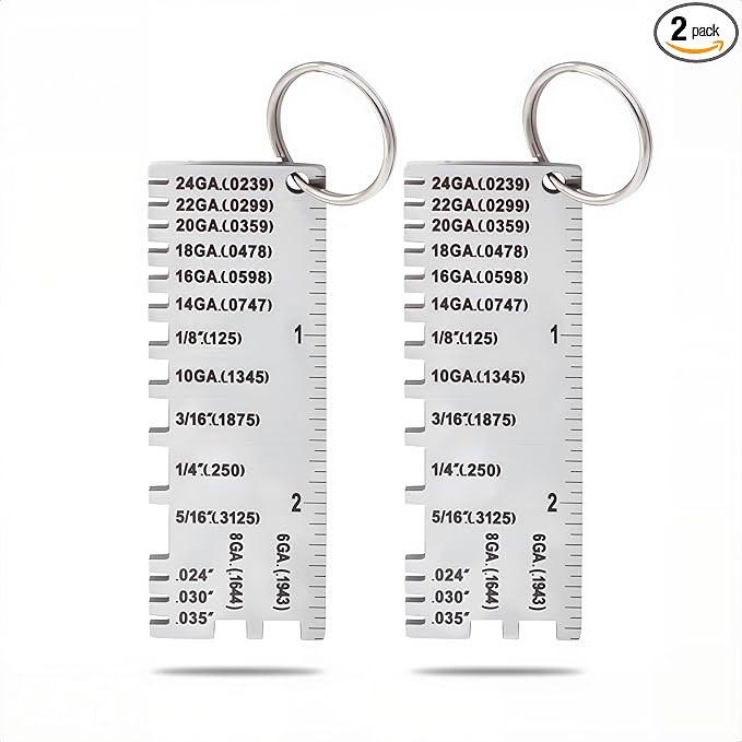 2pcs Wire/Metal Sheet Thickness Gauge 229895 Welding Gage Plated Size Inspection Tool