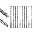SALI SDS Plus Rotary Hammer Drill Bit 10 Pcs 5/16"*8" Concrete Drill Bit Kit Cross-Type Double Thread Carbide Material Suitable for Concrete, Brick, Cement Walls, Stone, Hammer Drill Bits for Concrete