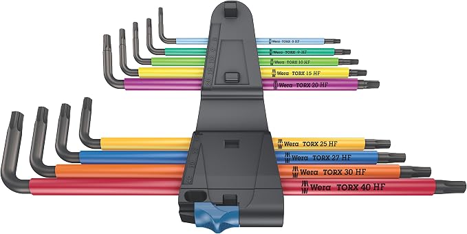 Wera 05024470001 967/9 TX XL MULTICOLOUR HF 1 L-KEY SET WITH HOLDING FUNCTION, LONG, 9 PIECES