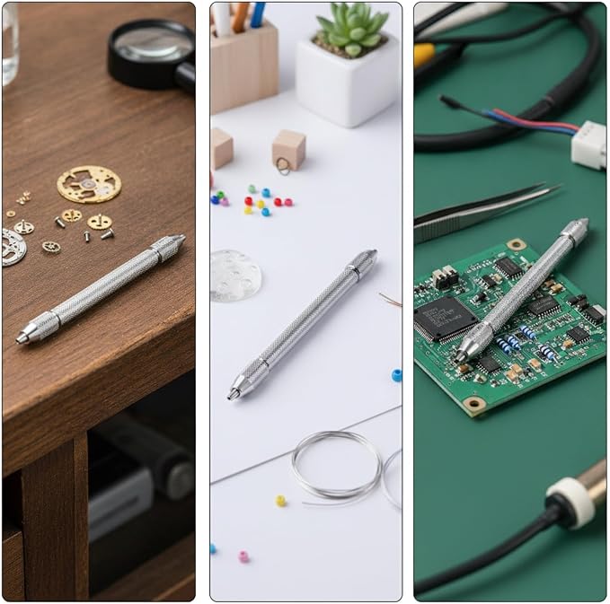 Head Drill Clamp Pin Vise Micro Drill Holder Hand Tool Build with Firm Control suitable for watch repair jewelry crafting hobby projects