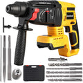 SDS-Plus Cordless Rotary Hammer Drill Compatible with DeWalt 20V MAX Battery (Tool Only), Hammer Drill for Concrete with 4 Functions, Rotomartillo Brushless Motor Includes 5 Drill Bits, 2 Chisels