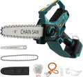 Mini Chainsaw for Makita Battery, 8-Inch and 6-Inch 2-IN-1 Cordless Electric Chain saw with Brushless Motor and Auto-Oiler, 800W Hand Mini Chainsaw for Tree Pruning Wood Cutting(No Battery)