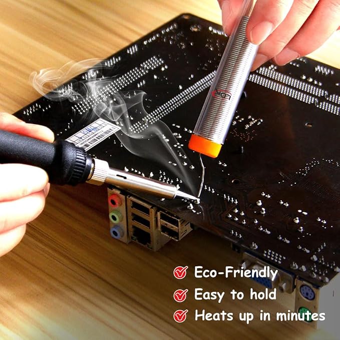 LDK Soldering Iron Kit Electric 60W 110V Adjustable Temperature Soldering Gun Welding Tools, 5pcs Replacement Tips and Solder Wire (Basic)