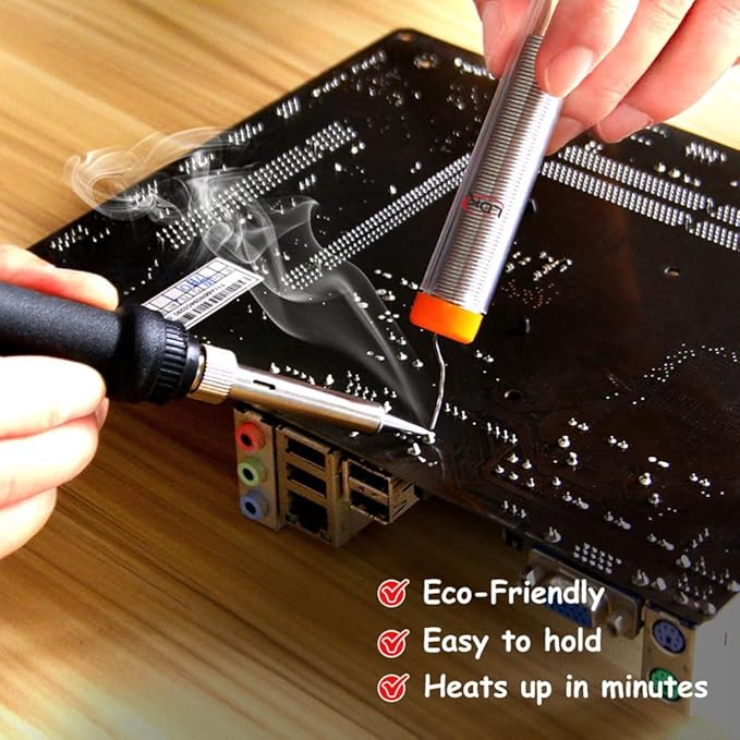 LDK Soldering Iron Kit Electric 60W 110V Adjustable Temperature Soldering Gun Welding Tools, 5pcs Replacement Tips and Solder Wire (Basic)