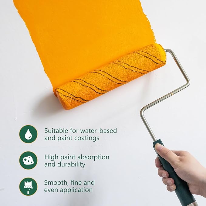 Paint Roller, 20 Pack Microfiber Paint Roller Covers 9 Inch, Large 9 Inch Paint Rollers for Painting Walls, Covers for Paint Roller Kit