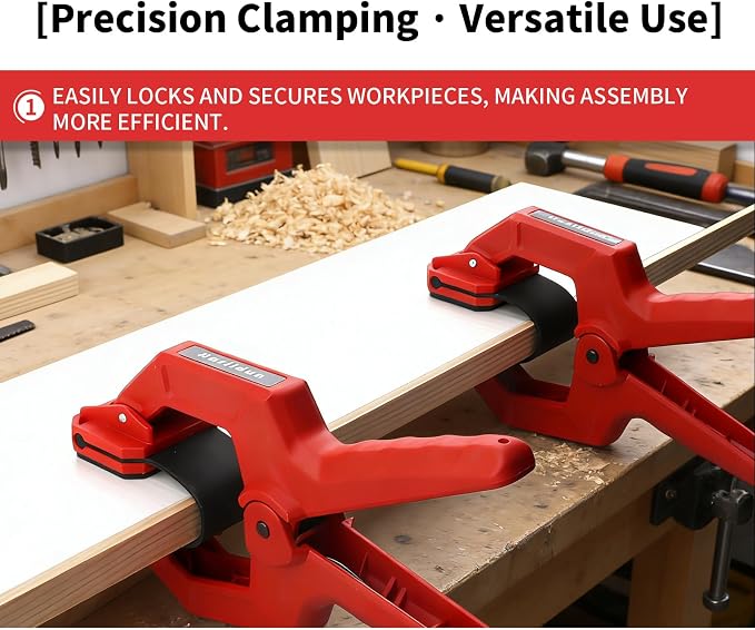 Heavy Duty Edge Band Spring Clamp Set of 8Pcs for Woodworking Strap Clamps Bandy Miter Home Improvement Grip Edge Hand Tools,Shelving,Cabinet,Plywood,Molding,Trim,Pool