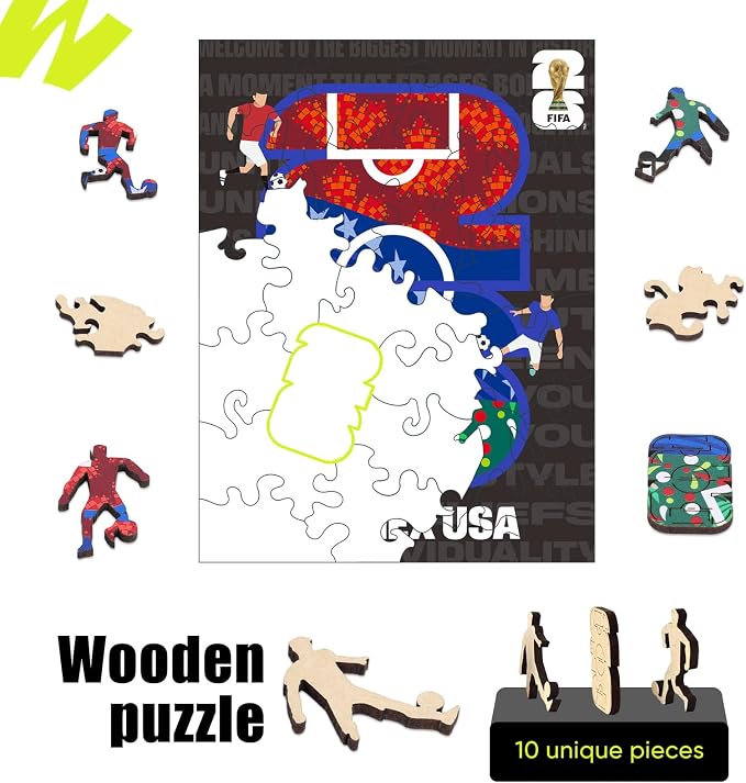 FIFA World Cup 2026 Field 26PCS Wooden Pocket Puzzle