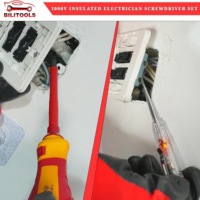 BILITOOLS 13-Piece 1000V Insulated Electrician Screwdriver Set