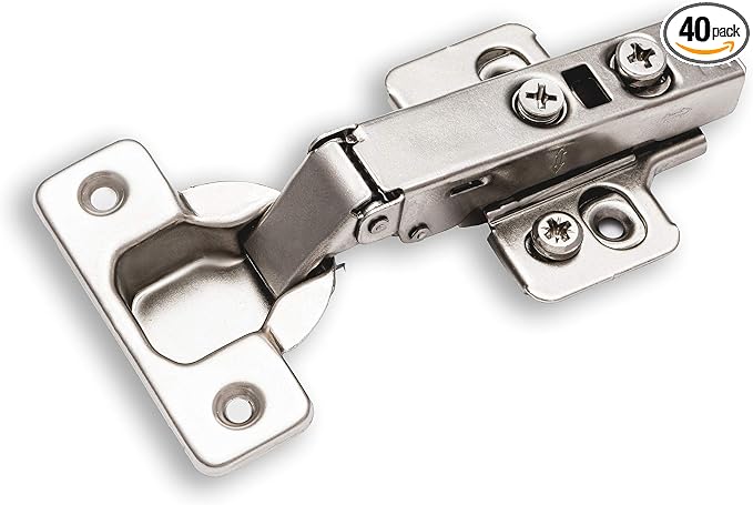 Berta 40-Pack Full Overlay Frameless Soft-Close European Hinges, 110° 3D Adjustable, Clip-On Concealed Kitchen Cabinet Door Hinges with Screws - Ideal for Modern Cabinets