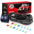 Nilight 16AWG LED Light Bar Wiring Harness Kit-4 Leads | 12V On/Off 2 Gang Laser Etched Pod Lights Rocker Switch Panel Power Relay Fuse 5Pin Toggle for Cars Boat ATV Trucks