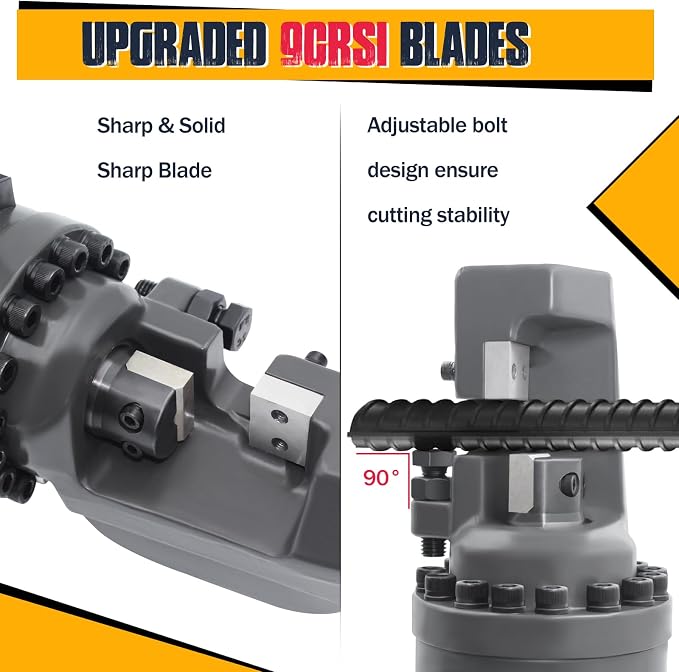 7/8 inch Electric Hydraulic Rebar Cutter 1400W, Portable Rebar Cutter 2-3s Cutting Speed Cuts 4-22mm #7 3/8" 5/8" up to 0.87" Rebar/Steel within 2-3s, RC-22