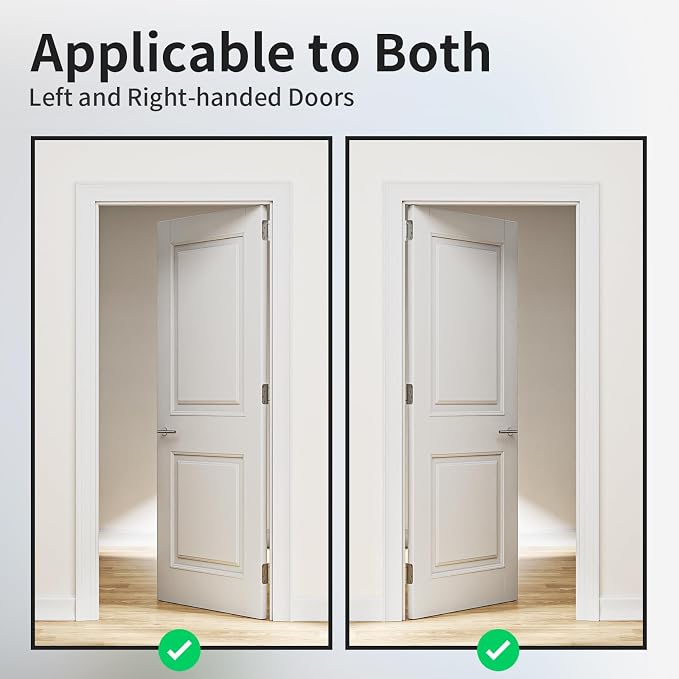 2 Pack Self Closing Door Hinges, 4 Inch Spring Loaded Door Hinges with Square & 5/8'' Radius Corners, Adjustable Tension for Garage, Front, Back Door, UL Listed, Left and Right Hand