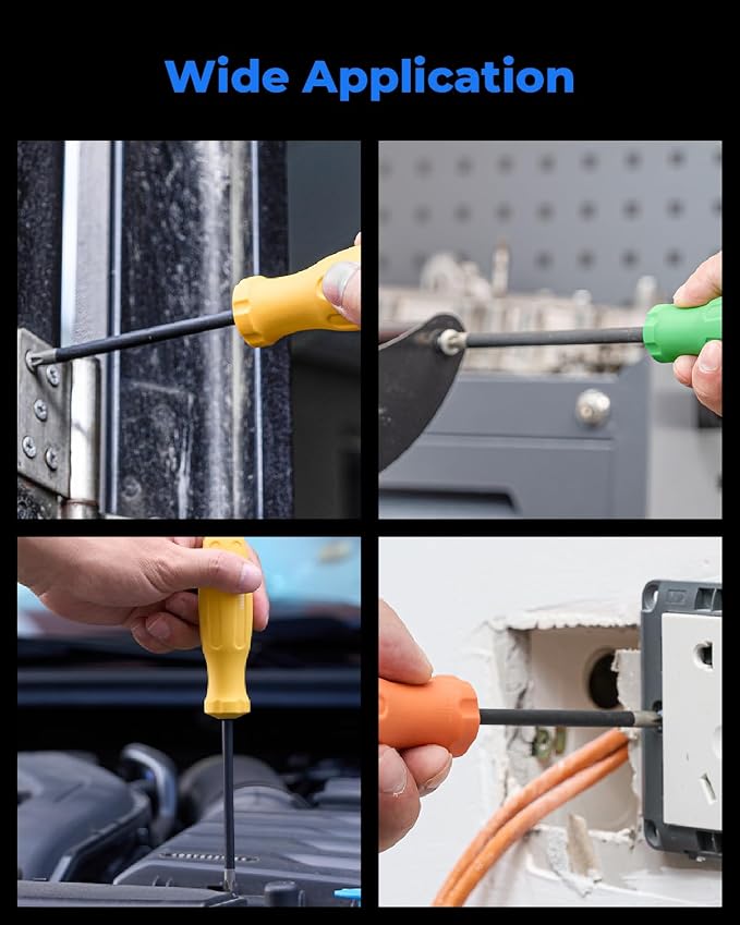 toolant 8PCS Magnetic Screwdriver Sets, Phillips and Flat Head Screwdriver, Anti Camout With Diamond Tips And Magnetizer For Woodworking, Home Repairs and Other Screw Driving Applications