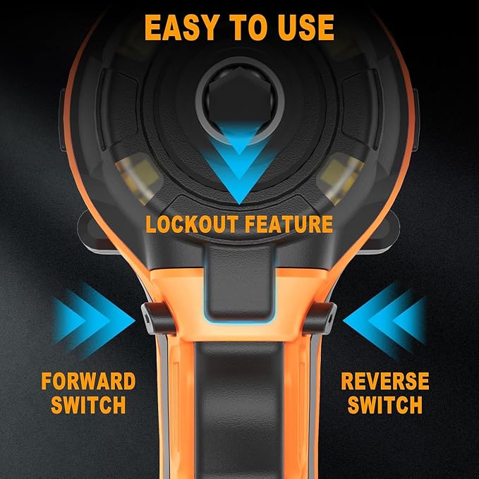 MICWELL Cordless Impact Driver (Tool Only) Compatible with Dewalt 20V Max Battery, Up to 2300 In-lbs Brushless 1/4" Impact Driver, 4-Speed Lightweight with Tool Bag, LED Light