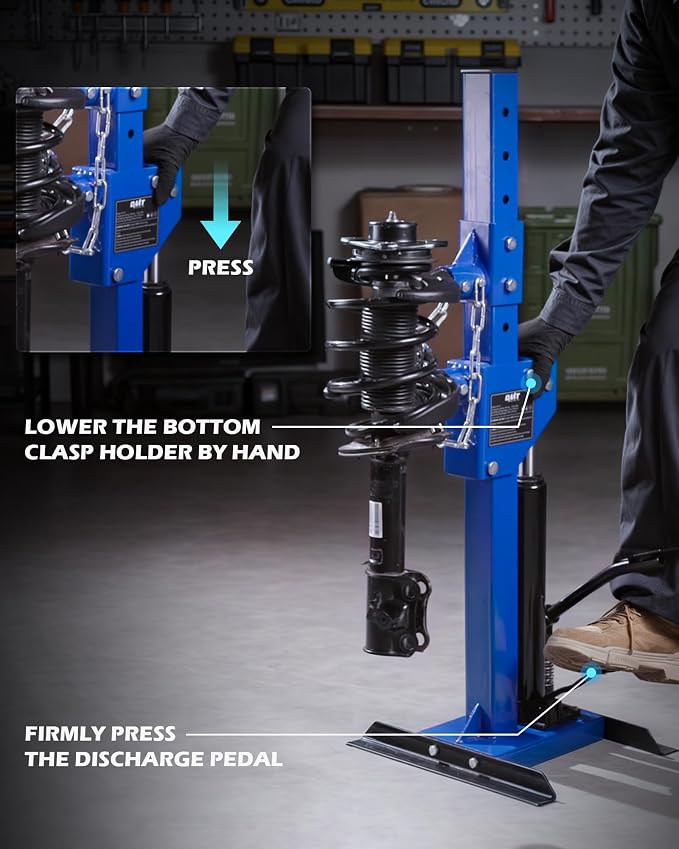 OMT Hydraulic Strut Spring Compressor with 1 Ton Rated Compression Force